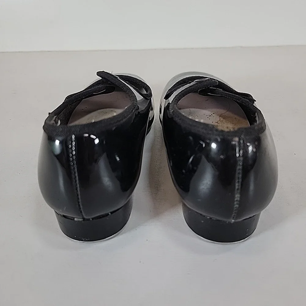Spotlights Black Patent Tap Dance Shoes Girls Size 9 Youth Mary Jane Slip On